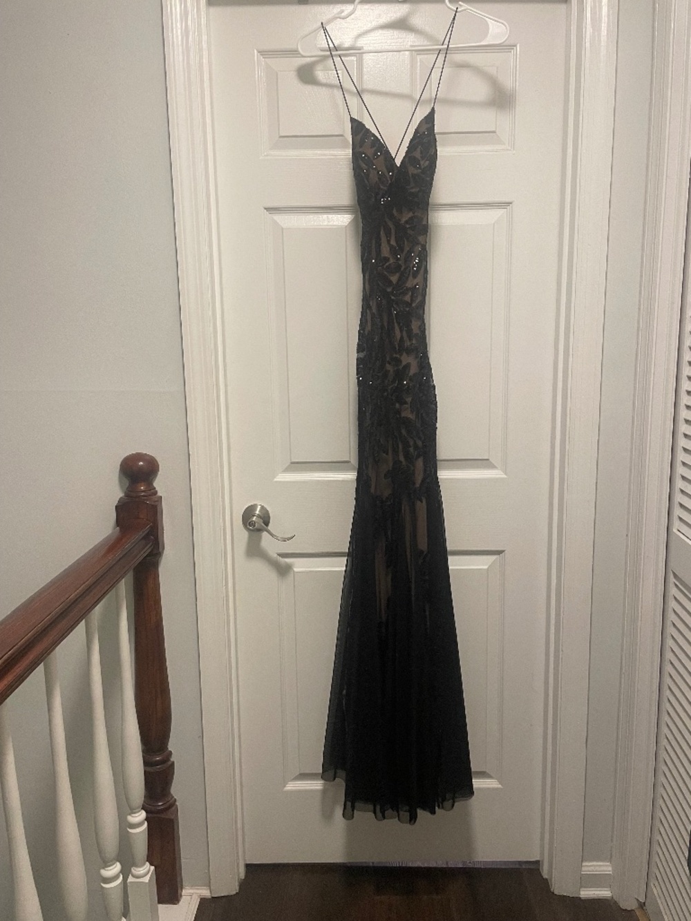 Black/tan prom dress